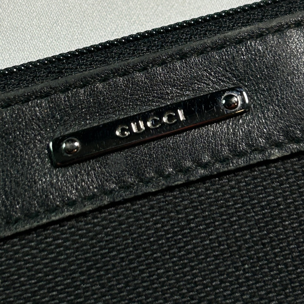 Gucci Auth. VTG Leather & Canvas Pochette Bag - Black - Picture 3 of 15